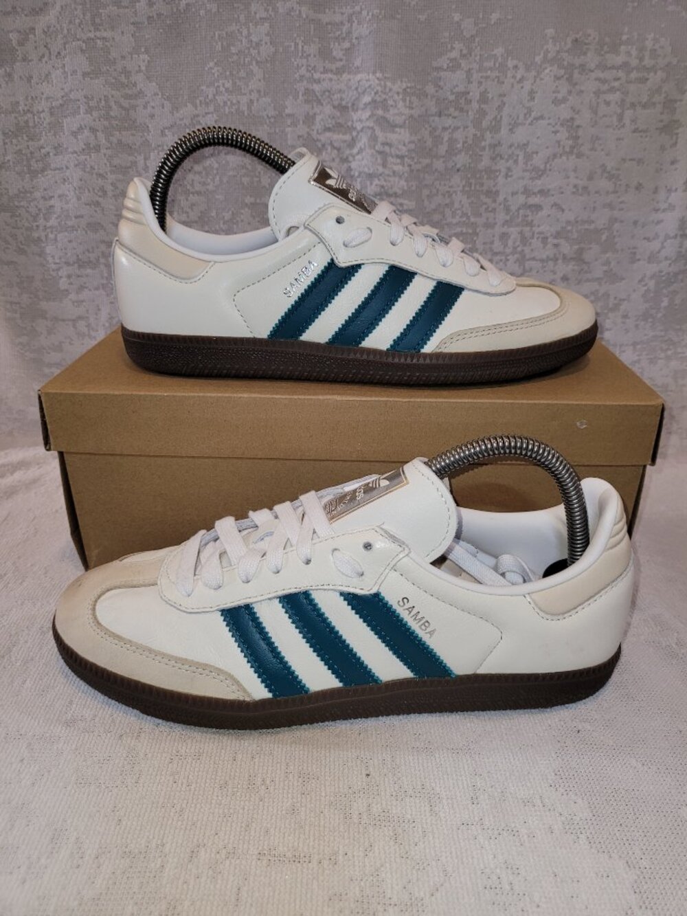 Adidas Samba OG Cloud White (Cream) Legacy Teal - Women’s Size 8 - IG1963